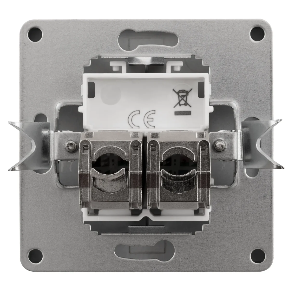 Netzwerk-Dose McPower "Shallow" CAT6A, UP, anthrazit, vollgeschirmt – Bild 2
