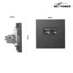 Netzwerk-Dose McPower "Shallow" CAT6A, UP, anthrazit, vollgeschirmt – Bild 4