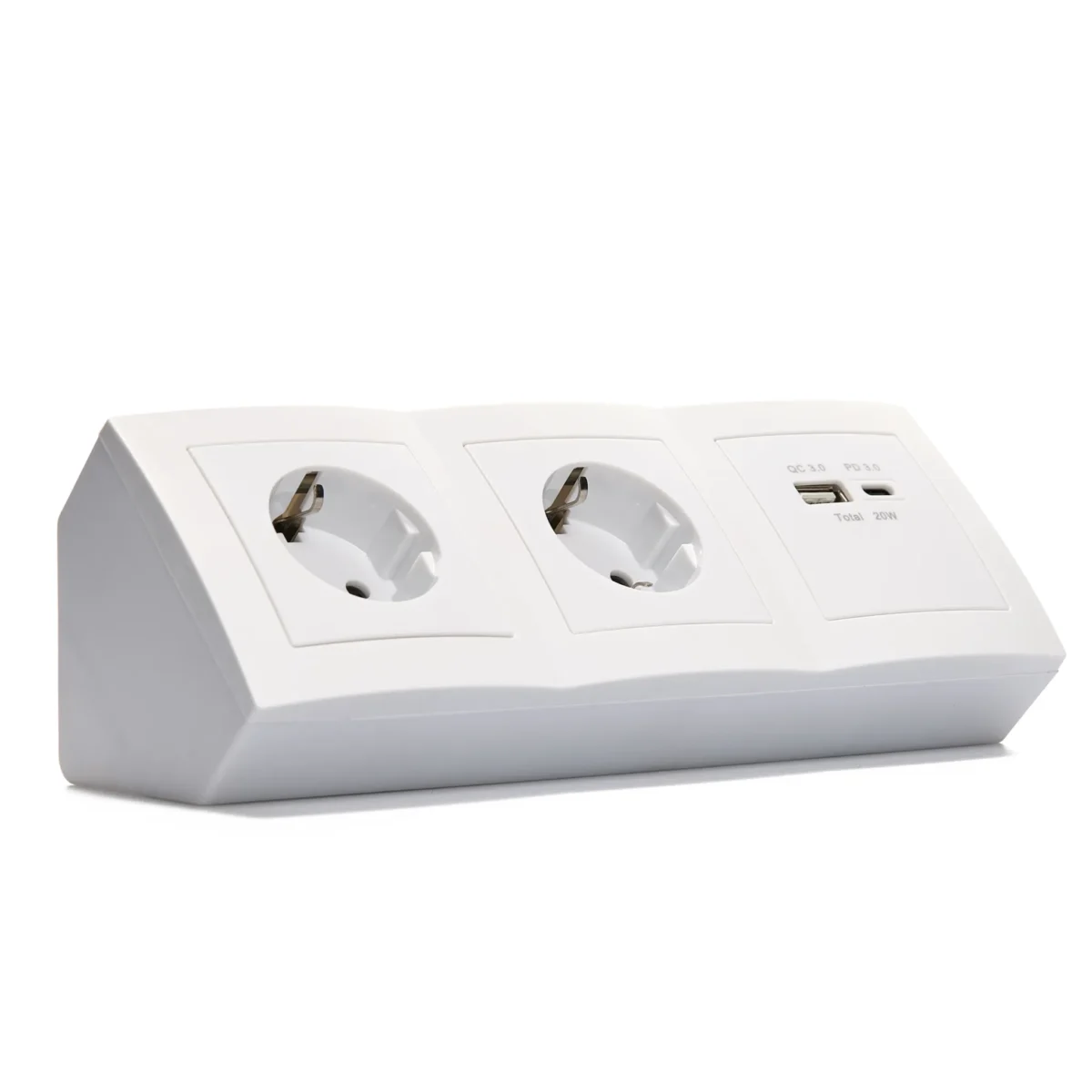 Steckdosenblock McPower "Flair" Aufbau, 2-fach Schutzkontakt + 2x USB A+C – Bild 1