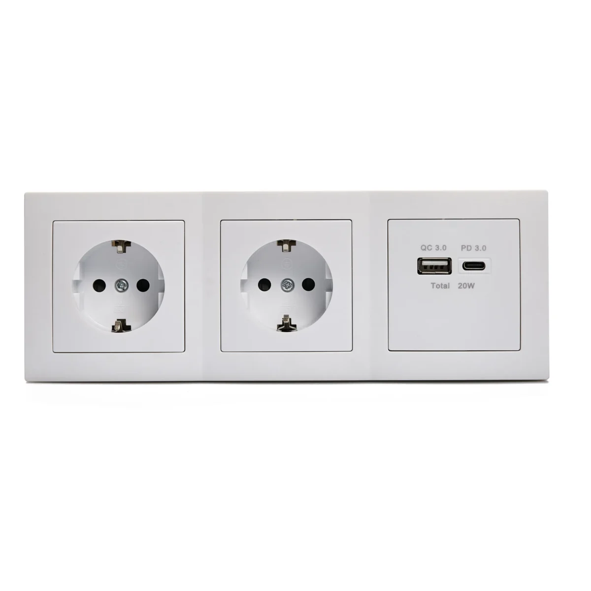 Steckdosenblock McPower "Flair" Aufbau, 2-fach Schutzkontakt + 2x USB A+C – Bild 2