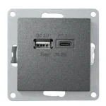 USB-Ladedose McPower "Flair" 2-fach, USB-C, PD 3.0 20W, anthrazit