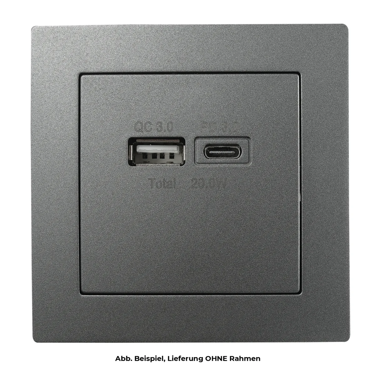 USB-Ladedose McPower "Flair" 2-fach, USB-C, PD 3.0 20W, anthrazit – Bild 2