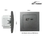 USB-Ladedose McPower "Flair" 2-fach, USB-C, PD 3.0 20W, anthrazit – Bild 4