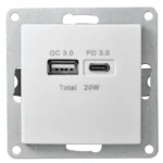 USB-Ladedose McPower "Flair" 2-fach, USB-C, PD 3.0 20W, weiß