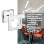 USB-Ladedose McPower "Flair" 2-fach, USB-C, PD 3.0 20W, weiß – Bild 5