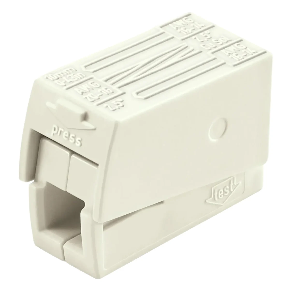2-Leiter-Leuchtenklemme WAGO, für eindrähtige Leiter, 3 Klemmstellen, weiß – Bild 2