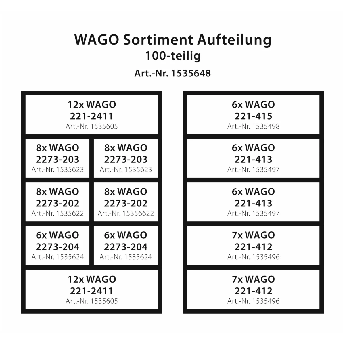 Klemmen-Set WAGO mit 100 Klemmen in praktischer Sortimentsbox – Bild 5