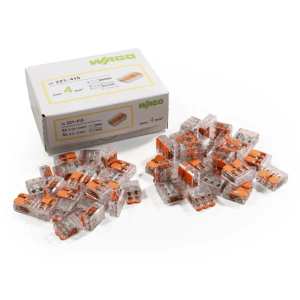 Klemmen-Set WAGO 75-teilig, 25x 221-412, 25x 221-413, 25x 221-415