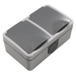 Feuchtraum Doppelsteckdose McPower "Fix", Steckanschluss, 250V~/16A, IP54, AP – Bild 2