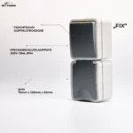 Feuchtraum Kombi-Dose McPower "Fix",Schalter+Steckdose,Steckanschluss, 250V~, AP – Bild 4