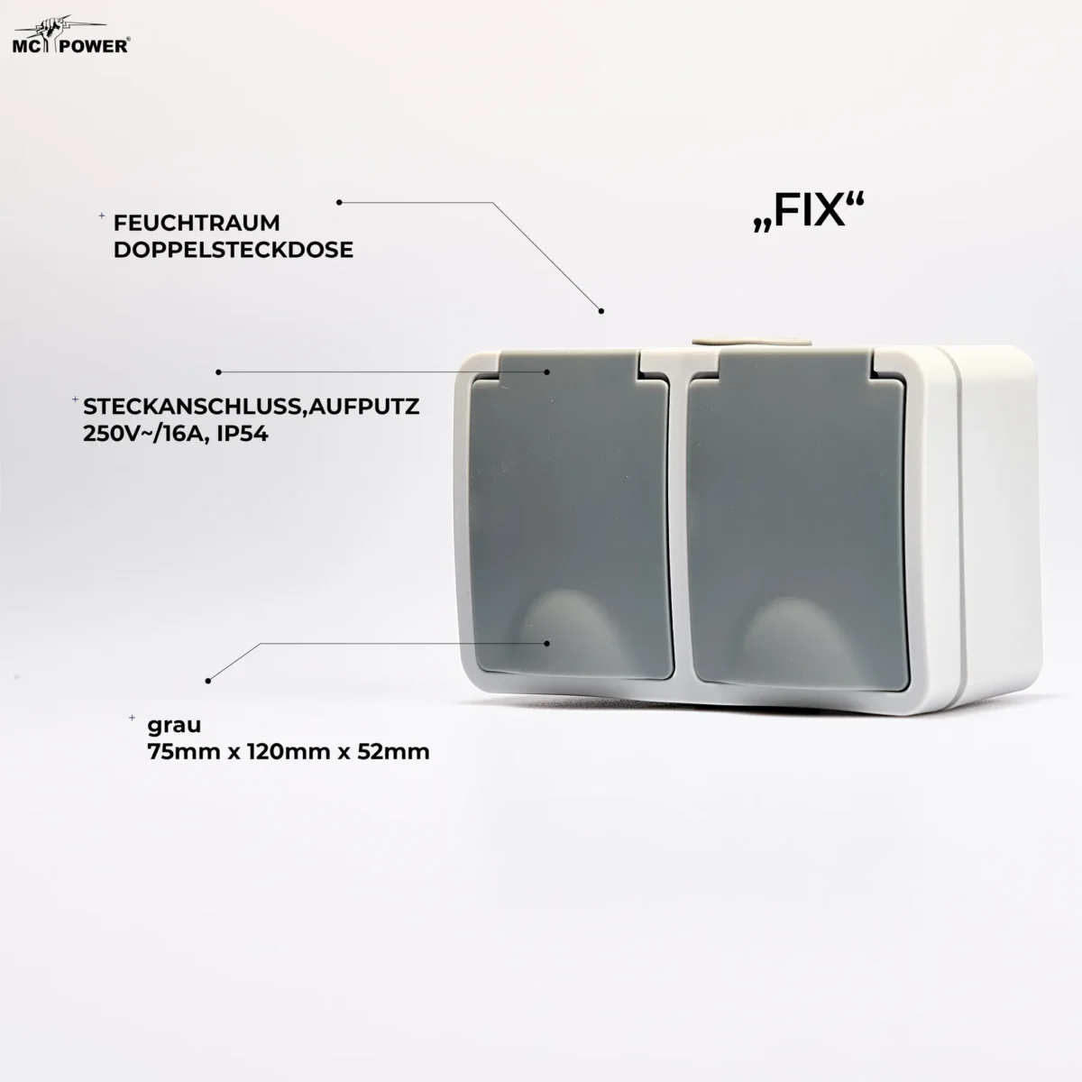 Feuchtraum Set McPower "Fix Waschraum", 4-teilig, IP54, Steckanschluss – Bild 5