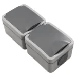 Feuchtraum Doppelsteckdose McPower "Fix", Steckanschluss, 250V~/16A, IP54, AP – Bild 2