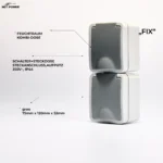 Feuchtraum Doppelsteckdose McPower "Fix", Steckanschluss, 250V~/16A, IP54, AP – Bild 4