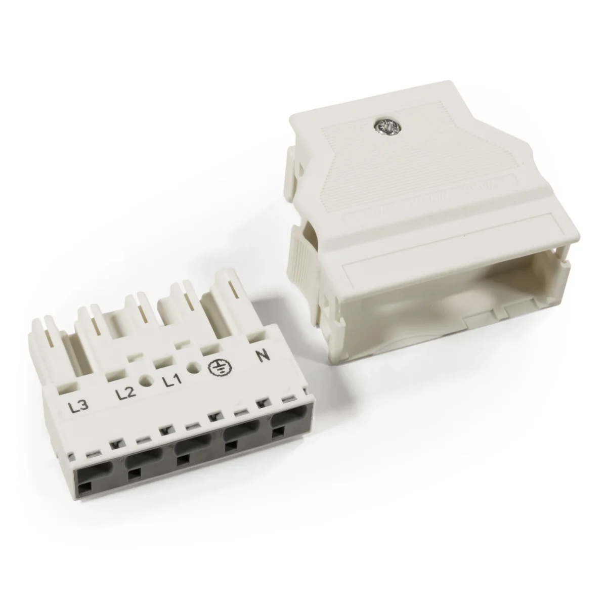 Stecker mit Zugentlastungsgehäuse WAGO, 5-polig, 4mm², weiß – Bild 1