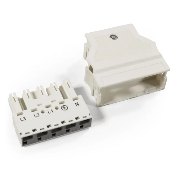 Stecker mit Zugentlastungsgehäuse WAGO, 5-polig, 4mm², weiß