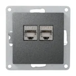 Netzwerk-Dose McPower "Flair" CAT6A, UP, anthrazit, vollgeschirmt