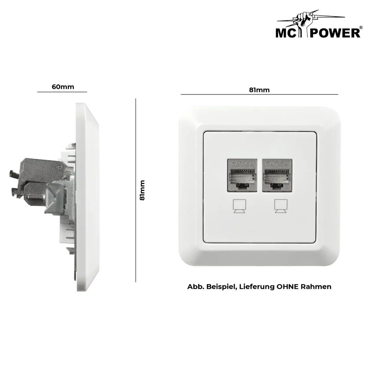 Netzwerk-Dose McPower "Cup" CAT6A, UP, vollgeschirmt – Bild 3