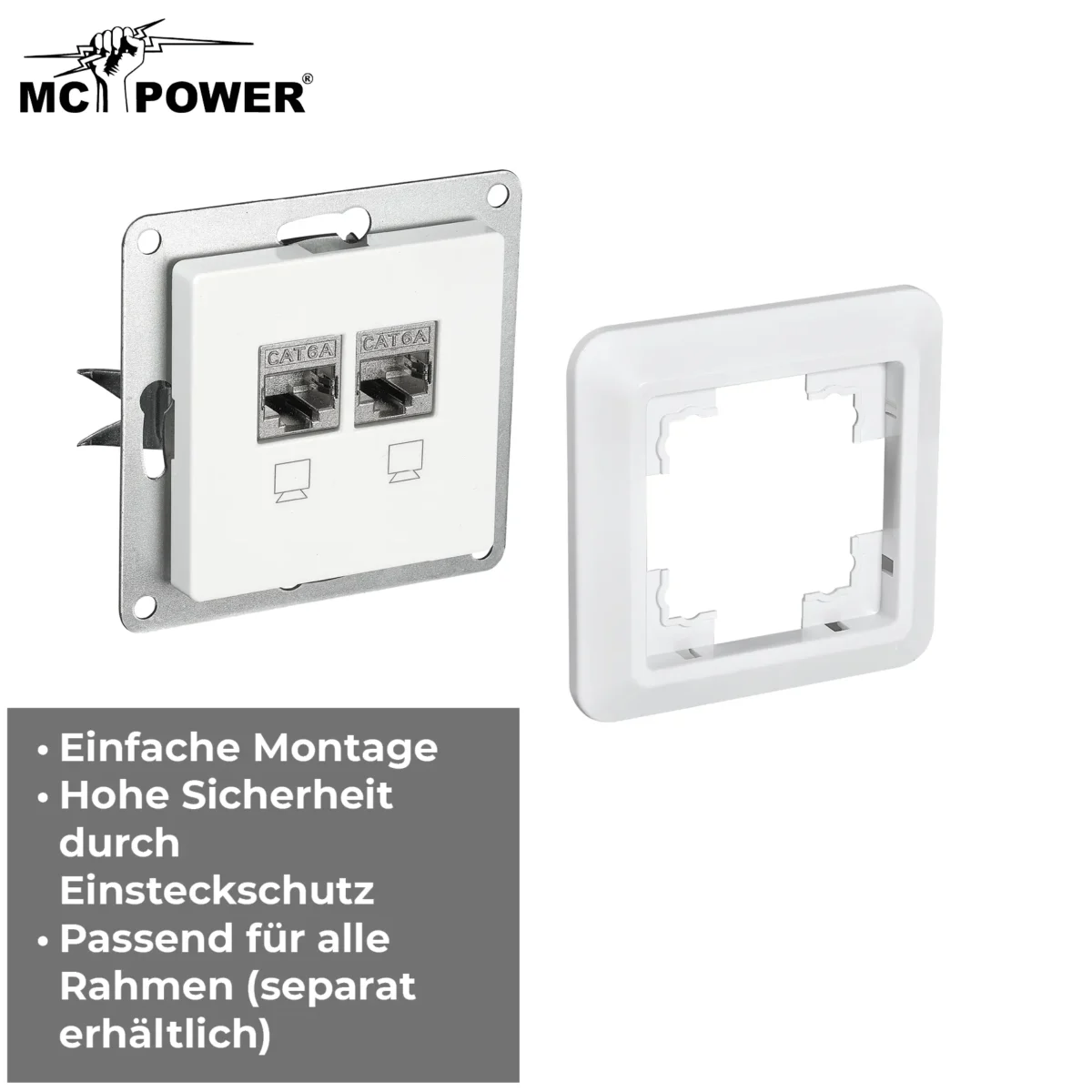 Netzwerk-Dose McPower "Cup" CAT6A, UP, vollgeschirmt – Bild 4
