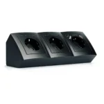 Steckdosenblock McPower "Flair" Aufbau, matt schwarz, 3-fach Schutzkontakt + USB