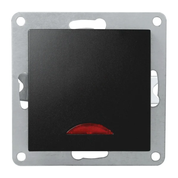 Schalter McPower "Flair", 250V~/10A, UP, matt schwarz mit Orientierungsleuchte