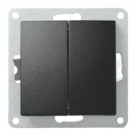 Serien-Schalter McPower "Flair", 2-fach, 250V~/10A, UP, matt schwarz