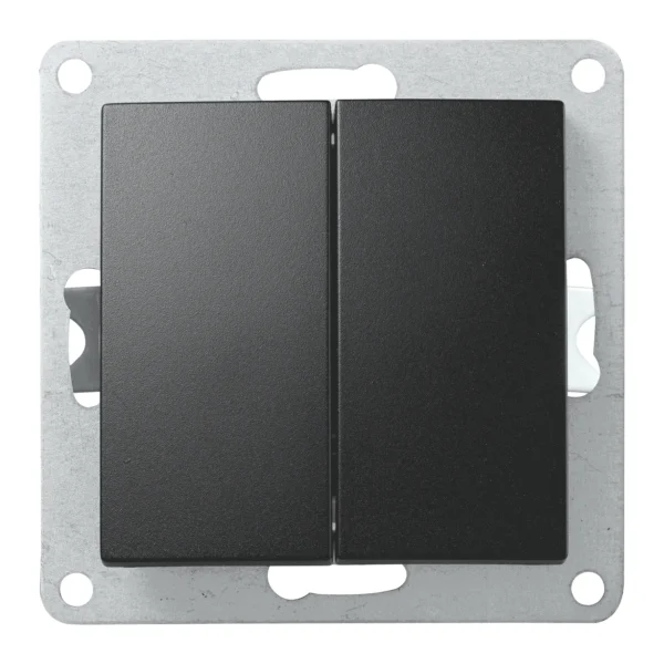 Serien-Schalter McPower "Flair", 2-fach, 250V~/10A, UP, matt schwarz