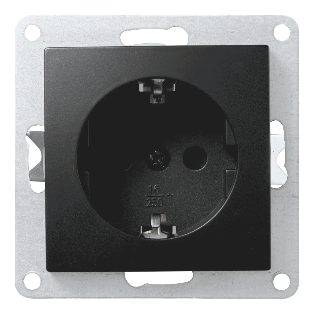 Schutzkontakt-Steckdose McPower "Flair" 250V~/16A, UP Einsteckschutz, matt schwarz – Bild 1