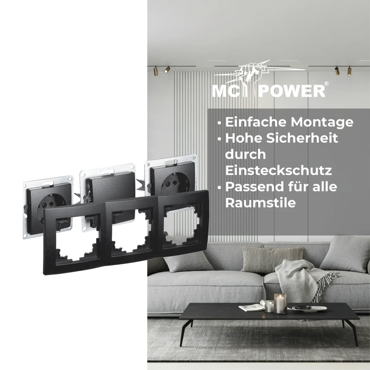 Rahmen McPower "Flair", 3-fach, matt schwarz – Bild 3