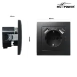 Schutzkontakt-Steckdose mit 2x USB McPower "Flair",250V, 5V/2,1A,UP,matt schwarz – Bild 3