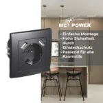 Schutzkontakt-Steckdose mit 2x USB McPower "Flair",250V, 5V/2,1A,UP,matt schwarz – Bild 4