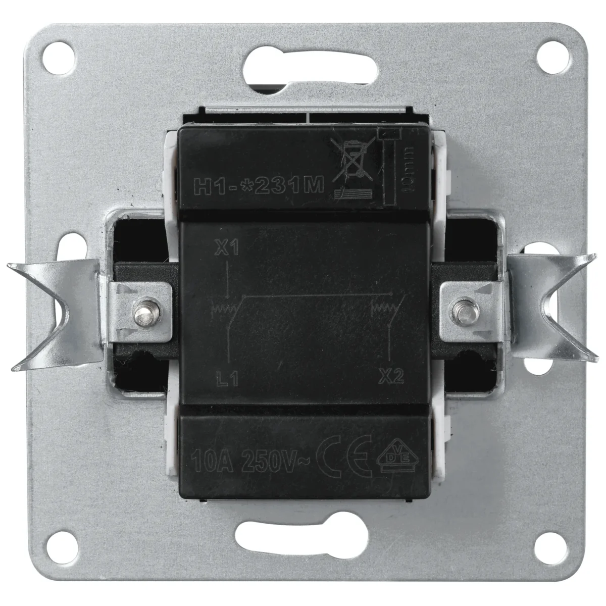 Jalousie-Taster McPower "Flair", Hoch und Runter, 250V~/10A, UP, matt schwarz – Bild 2