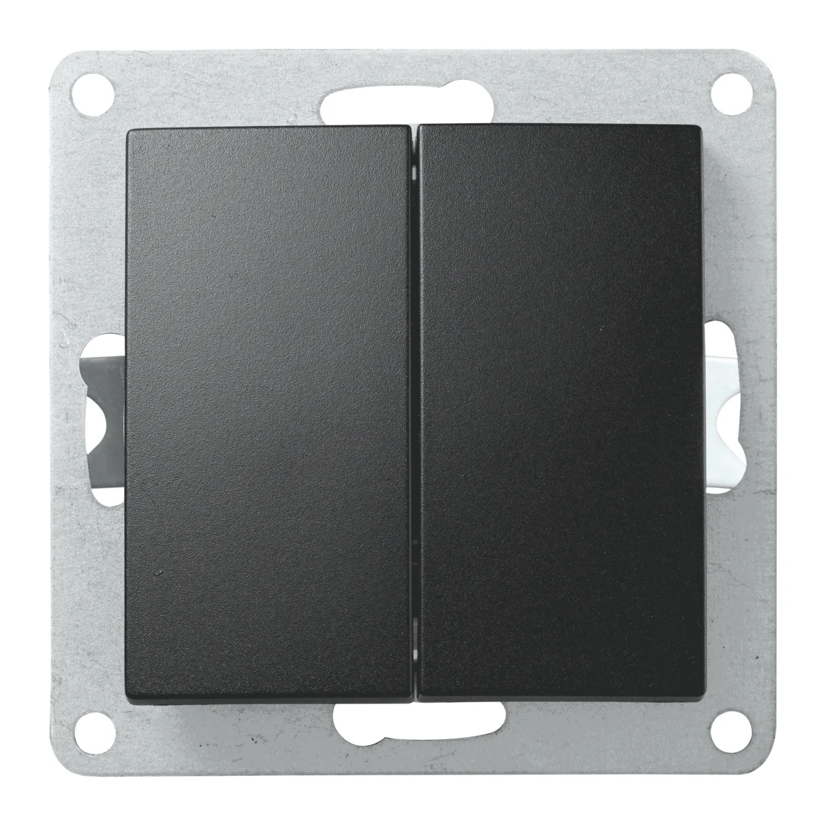 Wechselschalter McPower "Flair" 2-fach, 250V~/10A, UP, matt schwarz, Steckanschluss – Bild 1