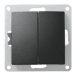 Wechselschalter McPower "Flair" 2-fach, 250V~/10A, UP, matt schwarz, Steckanschluss