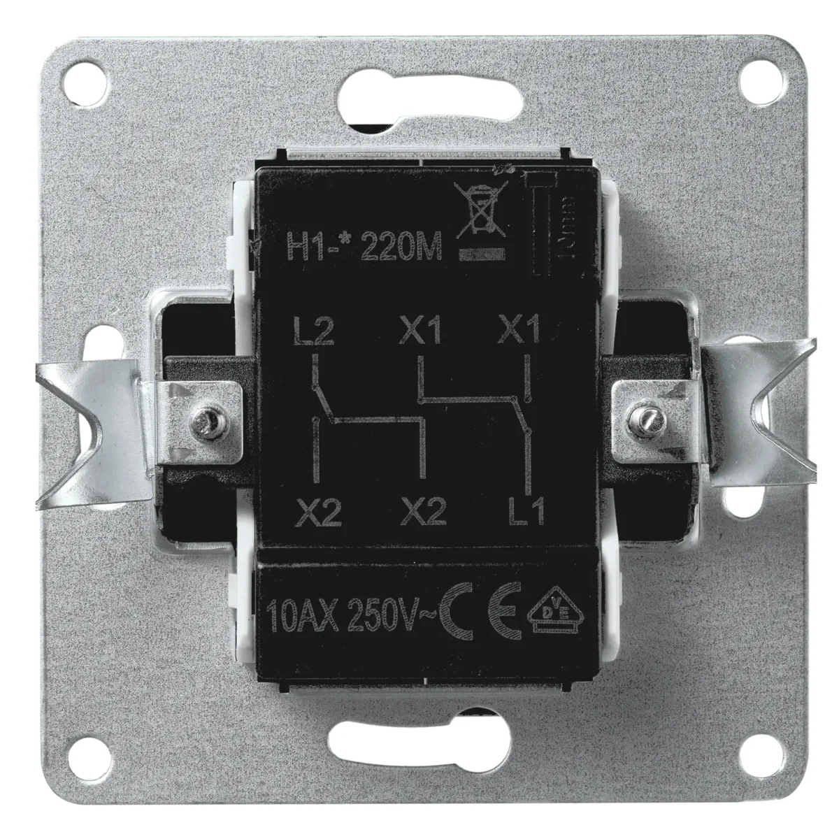 Wechselschalter McPower "Flair" 2-fach, 250V~/10A, UP, matt schwarz, Steckanschluss – Bild 2