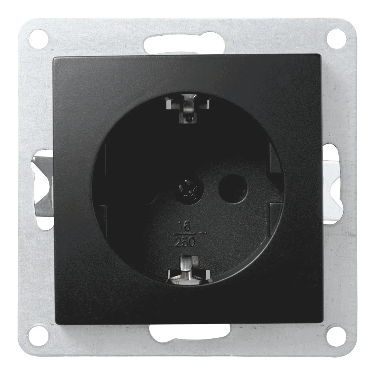 Schutzkontakt-Steckdose McPower "Flair", 250V~/16A, Steckanschluss, matt schwarz – Bild 1