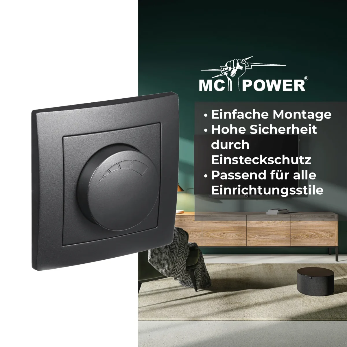 LED-Dimmer für elektronische Trafos McPower "Flair" 250V/300W, Memory-Funktion – Bild 4