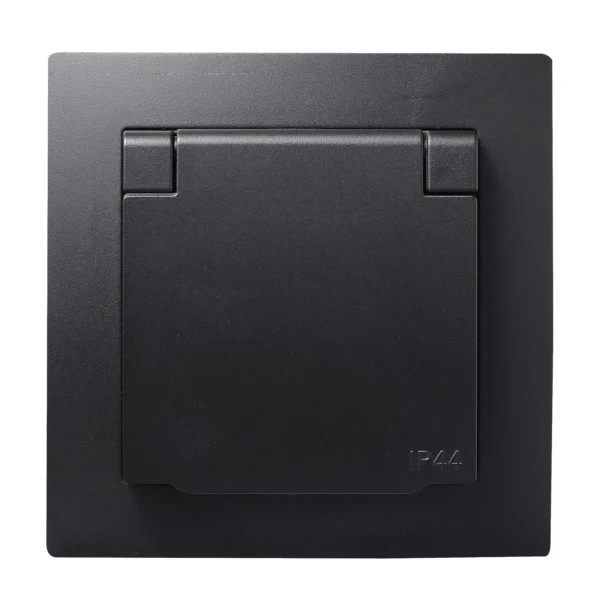 Schutzkontakt-Steckdose McPower "Flair", 250V~/16A, UP, IP44, matt schwarz
