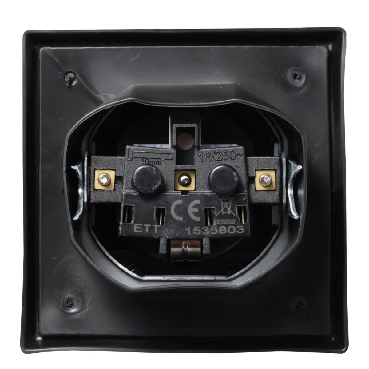 Schutzkontakt-Steckdose McPower "Flair", 250V~/16A, UP, IP44, matt schwarz – Bild 2