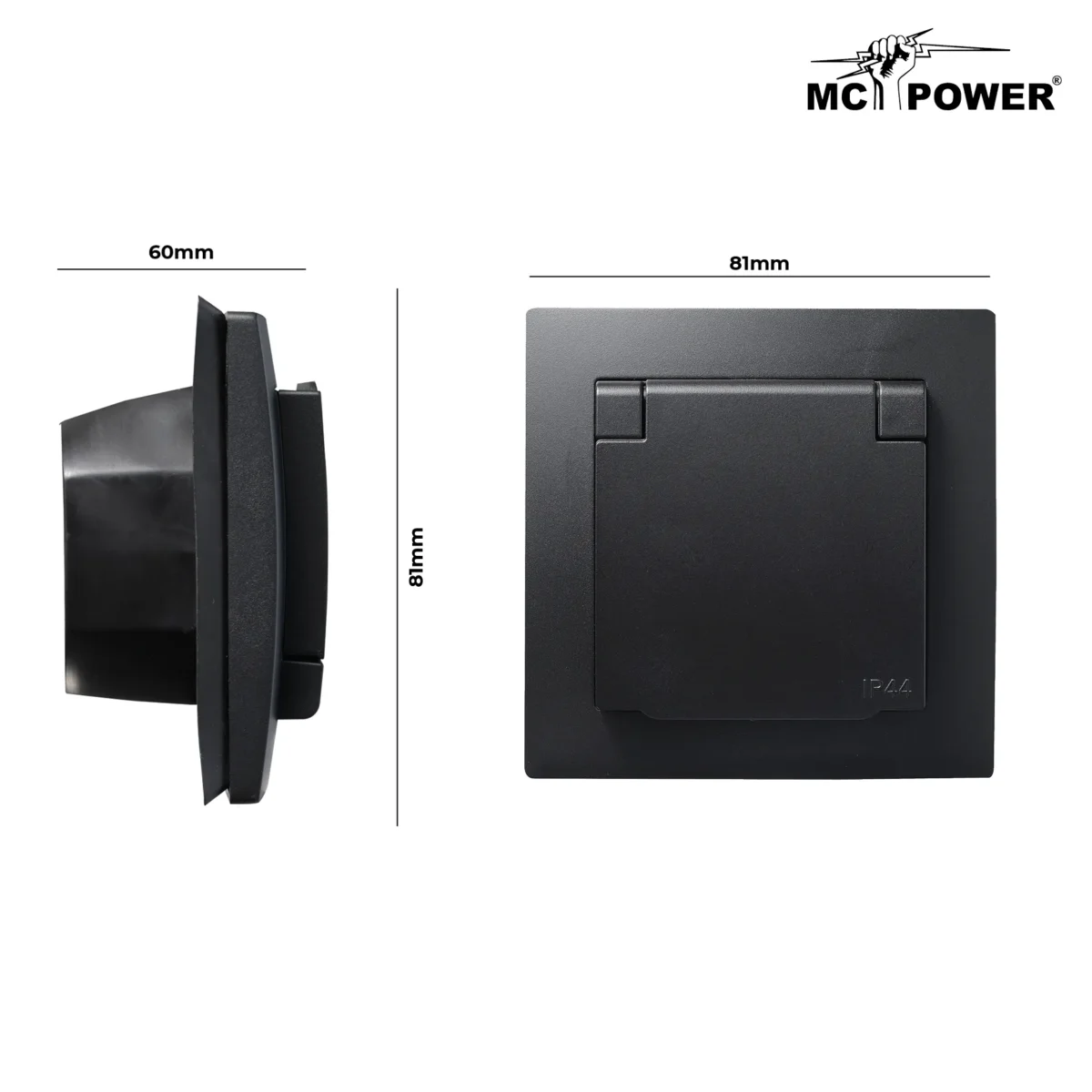 Schutzkontakt-Steckdose McPower "Flair" 250V/16A, UP, IP44, Steckanschluss – Bild 3