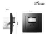 Unterputz IR Bewegungsmelder McPower "Flair" 160°, 750W ,LED geeignet, matt schwarz – Bild 3