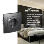 Schutzkontakt-Steckdose McPower "Flair" 1x USB-C 18W PD, 1x USB-A, matt schwarz – Bild 4