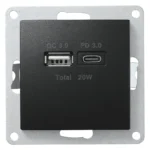 USB-Ladedose McPower "Flair" 2-fach, USB-C, PD 3.0 20W, matt schwarz