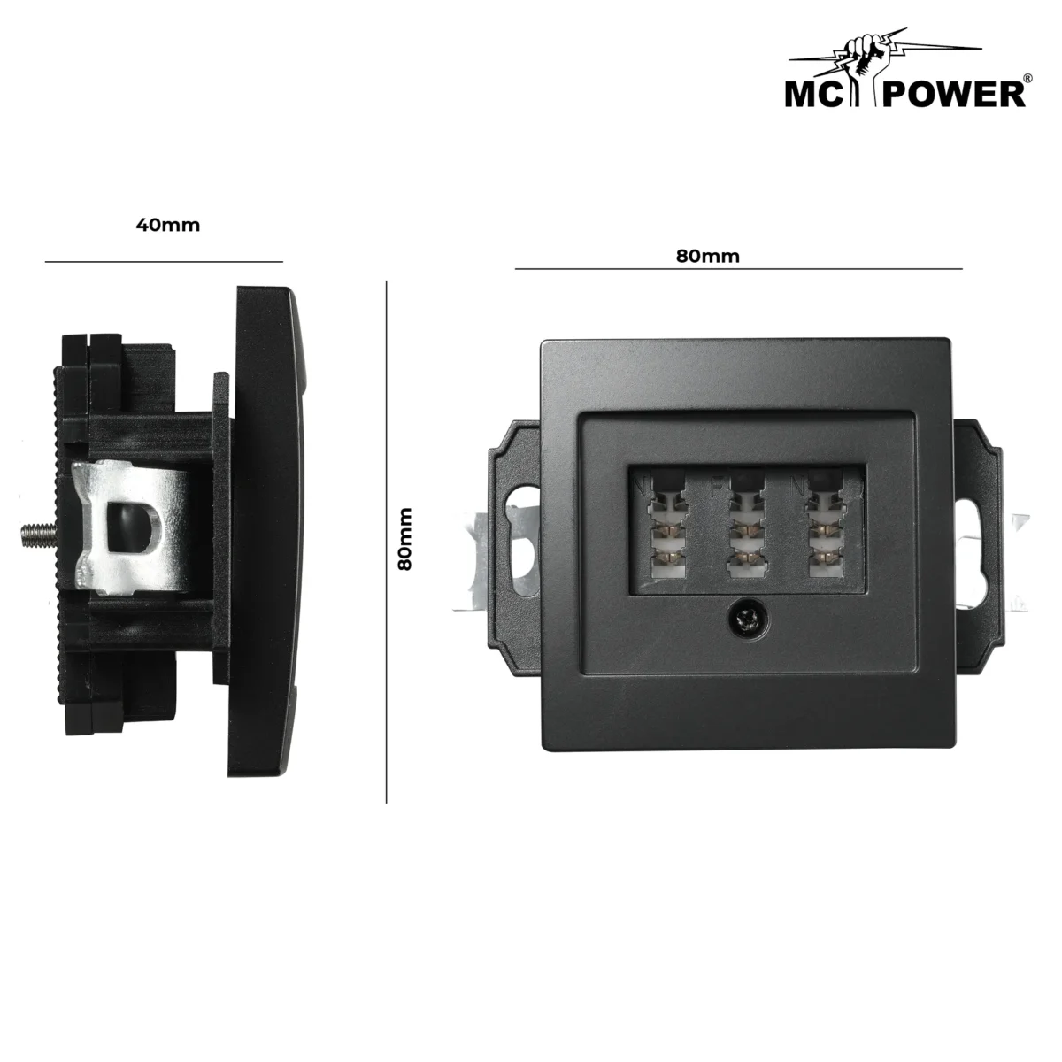TAE-NFN-Anschlussdose McPower "Flair" UP, matt schwarz, 3x 6-polig – Bild 3