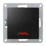 Schalter McPower "Flair", 250V~/10A, UP, matt schwarz mit Kontroll-Leuchte