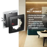 Schalter McPower "Flair", 250V~/10A, UP, matt schwarz mit Kontroll-Leuchte – Bild 4