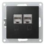 Netzwerk-Dose McPower "Flair" CAT6A, UP, matt schwarz, vollgeschirmt