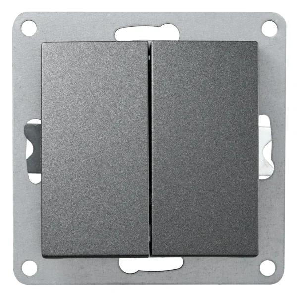 Taster McPower "Flair" 2-fach, 250V~/10A, UP, anthrazit