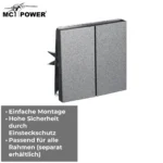 Taster McPower "Shallow" 2-fach, 250V~10A, UP, Steckanschluss, anthrazit – Bild 3