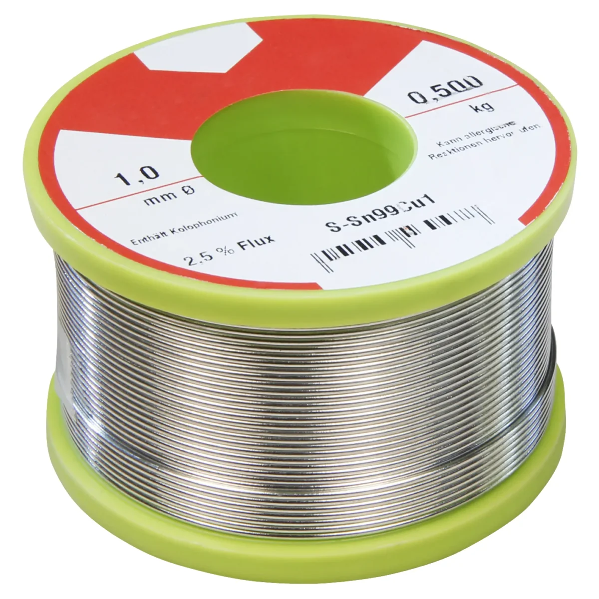 Lötzinn auf Rolle, 1mm, 500g, bleifrei (99% Sn 1% Cu 2,5% Sb) – Bild 1