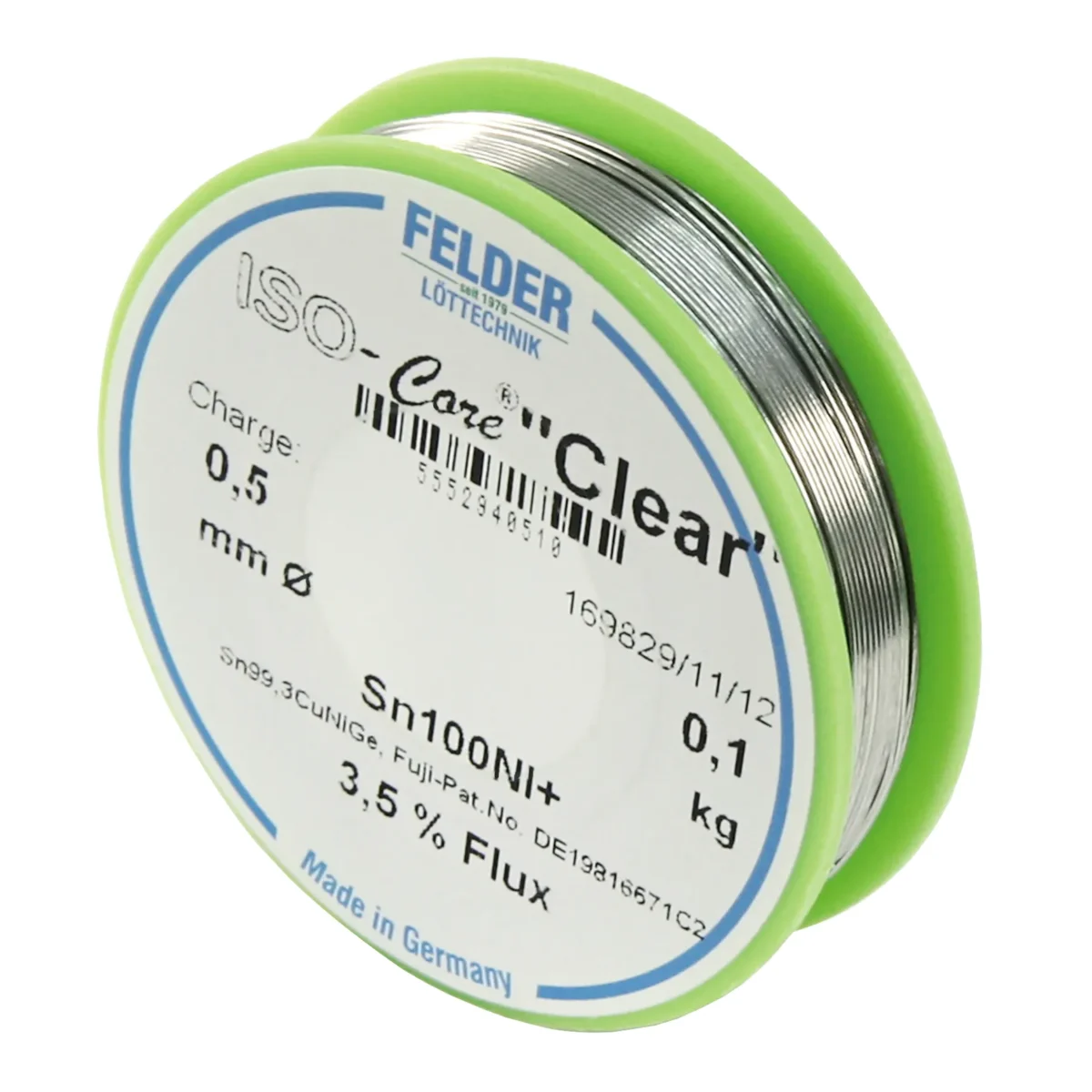 Lötzinn auf Rolle FELDER ISO-Core "Clear", 0,5mm, 100g, bleifrei (Sn100%Ni+) – Bild 2